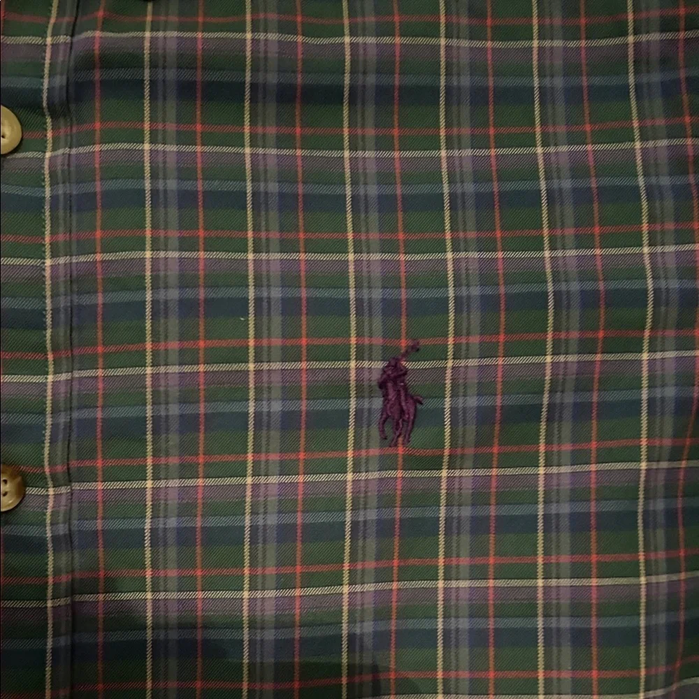 Polo Ralph Lauren Navy and Green Plaid Shirt